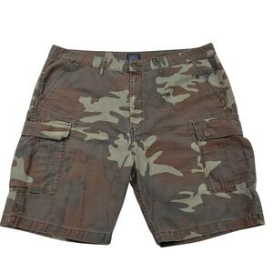 Levi's Cargo Jean Shorts 10" Mens 44 Green Brown Cotton Hunting Hiking Outdoor